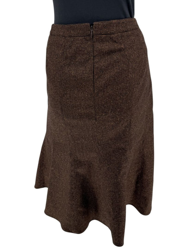 Etro Brown Wool Blend Flared Skirt – Size 46 (Approx. US 10/12)