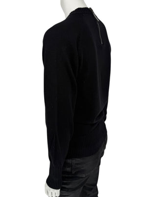 Burberry London Black Wool Logo Sweater – Size L
