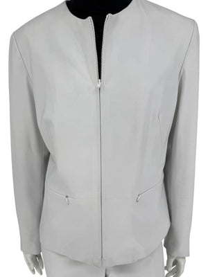 Oscar by Oscar de la Renta Greyish-White Two-Piece Suit – Size 12