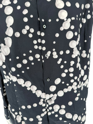 Craig Taylor Black & White Abstract Bubble-Print Long-Sleeve Shirt – Size XL