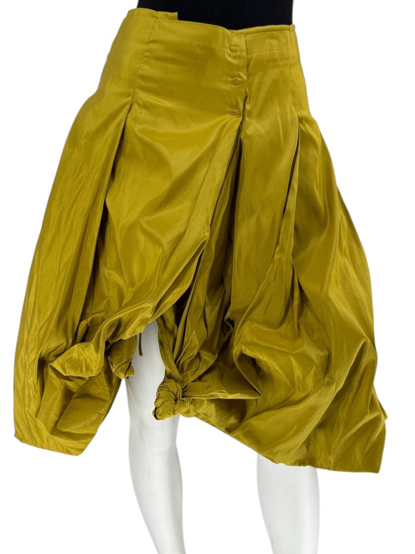 Pauw Amsterdam Chartreuse Silk Sculptural Skirt – Size 3