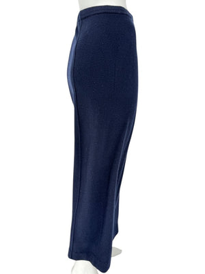 Escada Navy Cashmere Button-Front Lounge Sweater & Pant Set – Size: XL