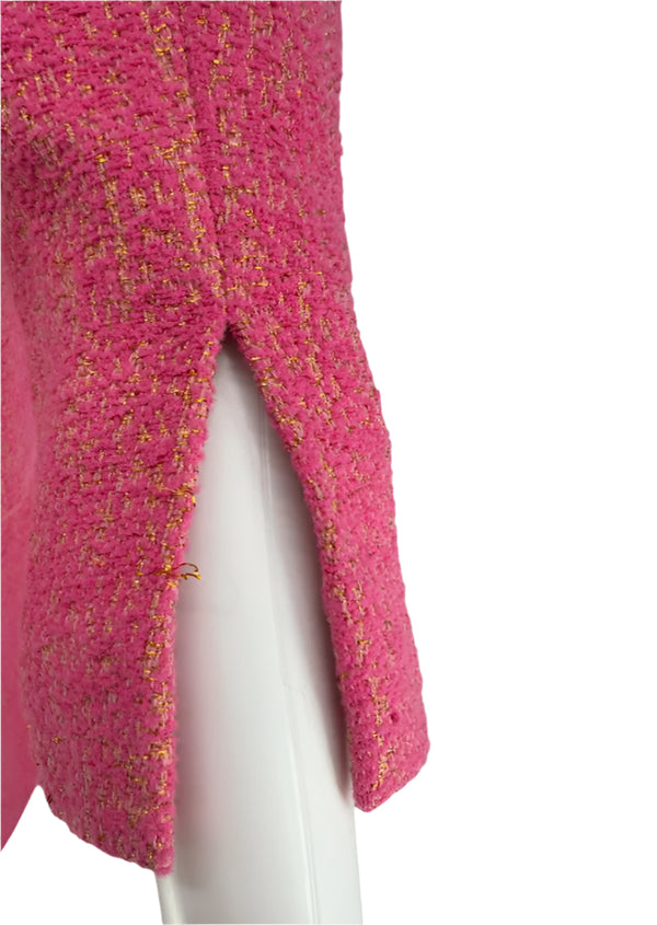 Chanel Pink and Gold Lurex Skirt Suit, Cruise 2001 - Size 44