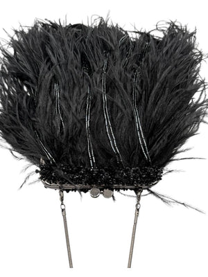 Moo Roo Feather & Beaded Evening Bag – Very Good Condition – Signed by Designer