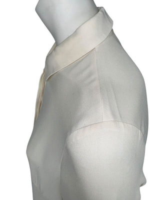 Lela Rose Ivory Silk Tunic Blouse with Embroidered Hem – Size 8