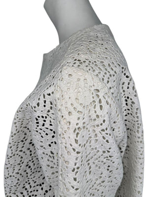 Maria Cornejo White Cotton Eyelet Cocoon Coat – Size 6