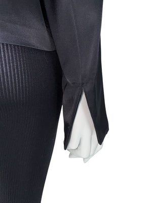 Christian Dior Black Asymmetric-Zip Blouse – Size FR 44 (US 12)
