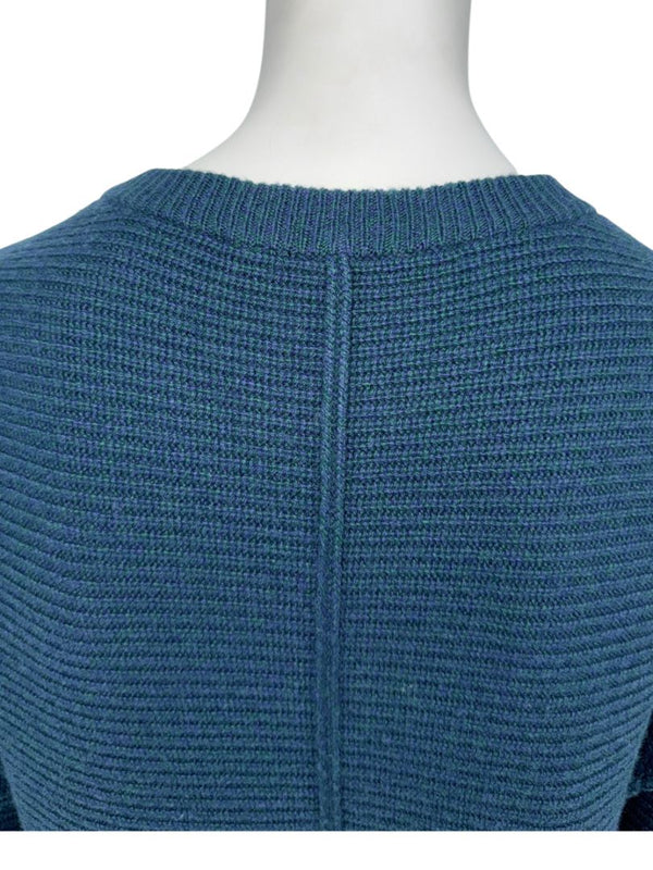 Proenza Schouler Blue Wool & Cashmere Ribbed Knit Dress - Medium