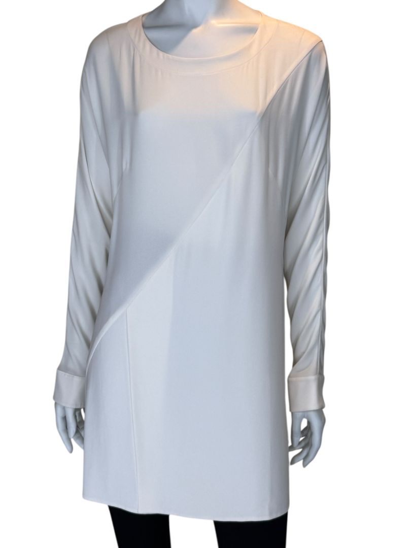 Akris Ivory Mulberry Silk Tunic Top – Size 8