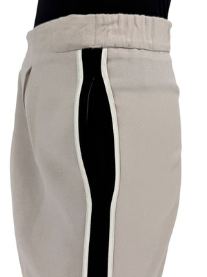 Fendi Taupe Cropped Trousers with Black Side Trim – Size IT 44 / US 8