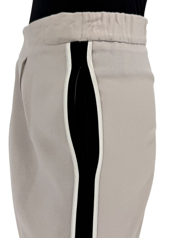 Fendi Taupe Cropped Trousers with Black Side Trim – Size IT 44 / US 8