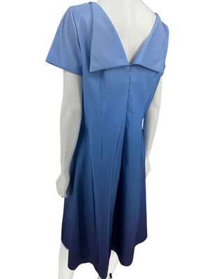 Pamella Roland Blue Ombré Cocktail Dress – Large