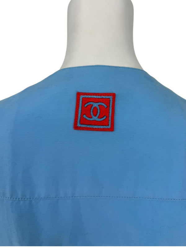 Chanel Blue “Identification” Zip-Front Utility Vest – Size 42