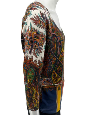 Etro Milano Multicolor Paisley Silk Knit Top – Size 46 (IT)