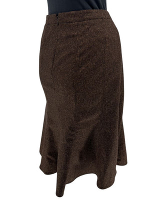 Etro Brown Wool Blend Flared Skirt – Size 46 (Approx. US 10/12)