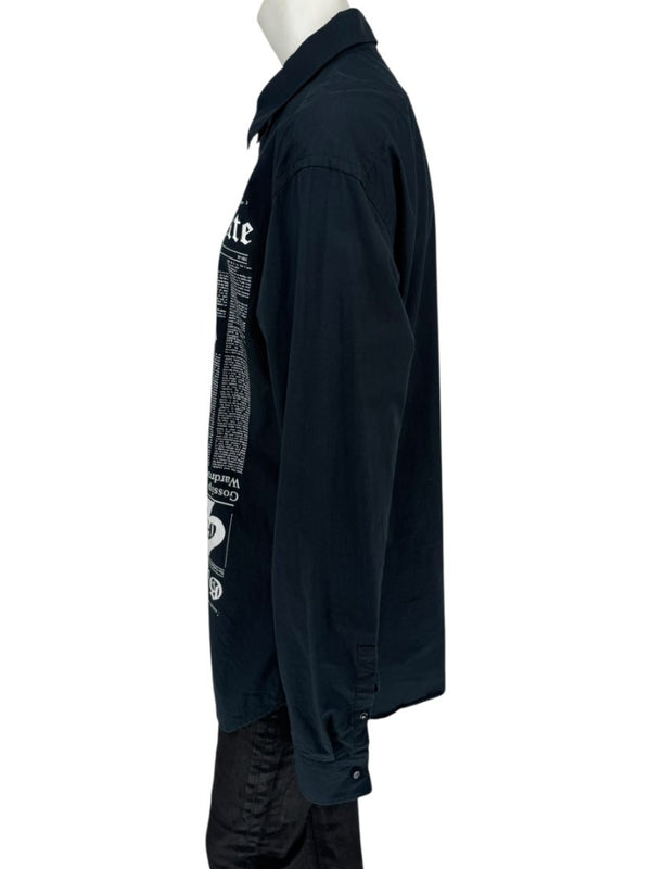 John Galliano Gazette Oversized Graphic Cotton Shirt – Size 54 (Men's)
