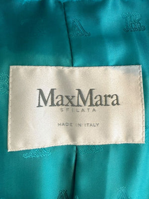 Max Mara “Adenia” Turquoise Double-Breasted Coat – Sfilata Collection – Size 0