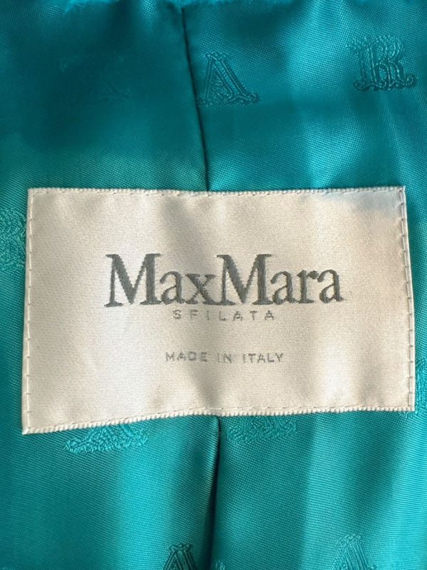 Max Mara “Adenia” Turquoise Double-Breasted Coat – Sfilata Collection – Size 0