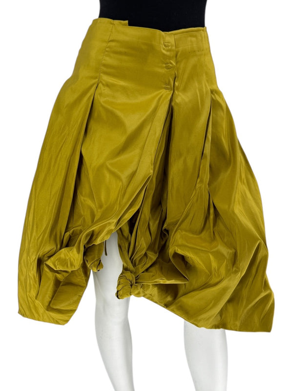 Pauw Amsterdam Chartreuse Silk Sculptural Skirt – Size 3