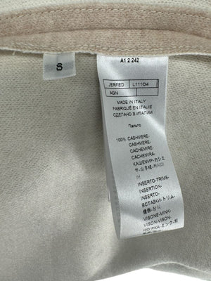 Agona Beige Cashmere Coat with Mink Fur Trim – Size S