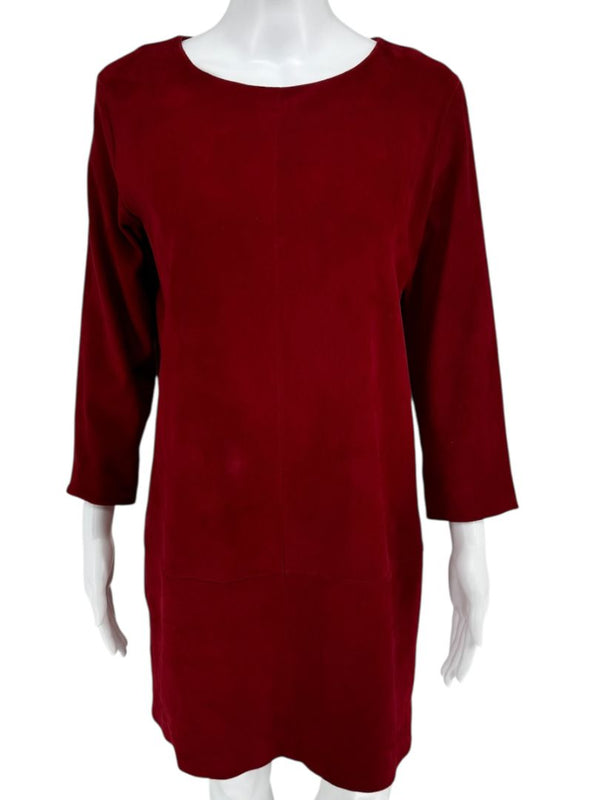 The Row Ruby Red Suede Sheath Dress – Size 8
