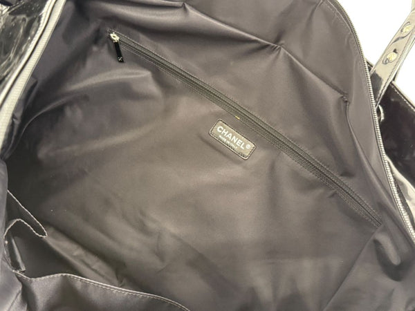 Chanel Paris-Biarritz XL Tote in Black Patent Vinyl