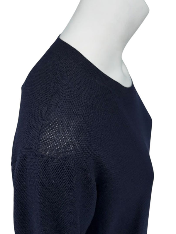 Louis Vuitton Navy Knit Tunic Dress with Printed Hem - Size L