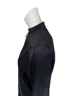 Christian Dior Black Asymmetric-Zip Blouse – Size FR 44 (US 12)