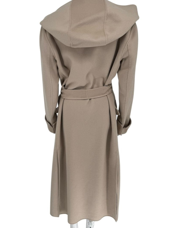 S Max Mara Camel Hooded Wrap Coat – Size 10 (IT 42)
