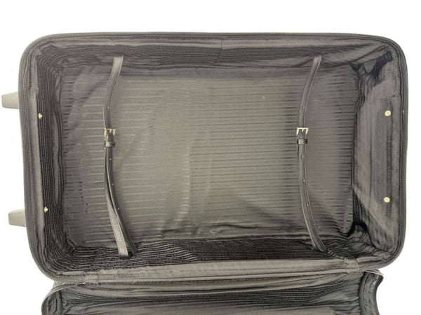 Prada Black Nylon Rolling Suitcase with Saffiano Leather Trim – 26.5" x 17.5" x 9.5"