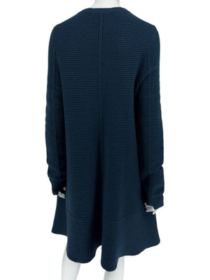 Proenza Schouler Blue Wool & Cashmere Ribbed Knit Dress - Medium