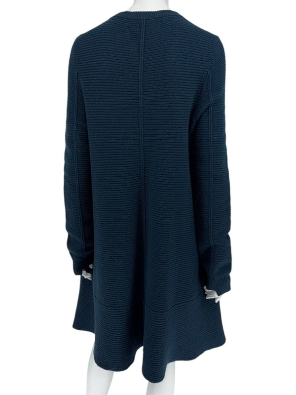 Proenza Schouler Blue Wool & Cashmere Ribbed Knit Dress - Medium