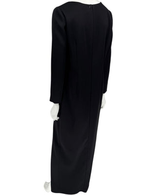 Pamella Roland Black Asymmetric Neckline Gown – Large