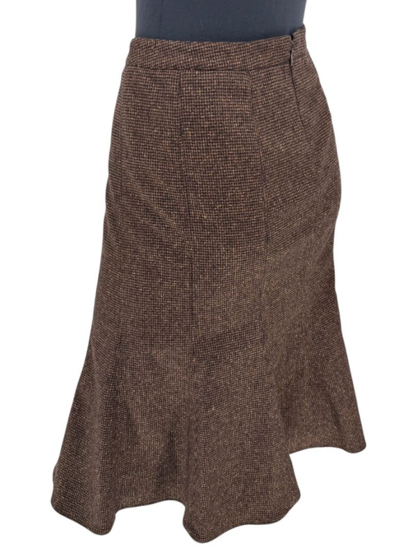 Etro Brown Wool Blend Flared Skirt – Size 46 (Approx. US 10/12)