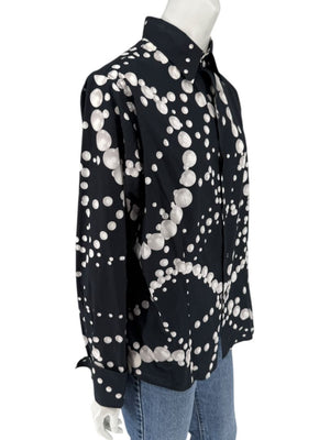 Craig Taylor Black & White Abstract Bubble-Print Long-Sleeve Shirt – Size XL