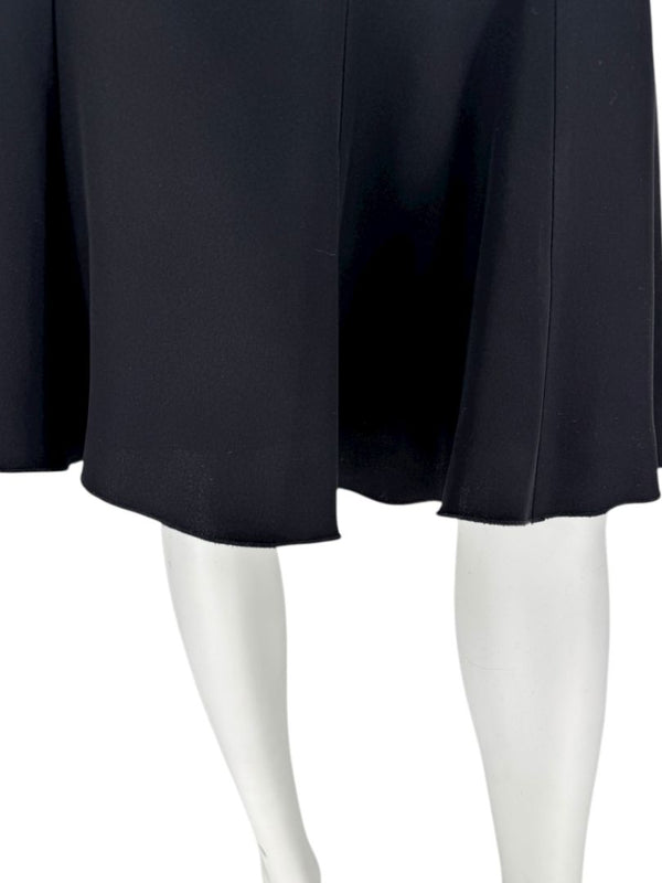 Armani Collezioni Black Acetate–Silk Flounce-Hem Skirt – Size 12 (IT 48)