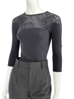 Wolford “Karlie” Black String Bodysuit – Size XS