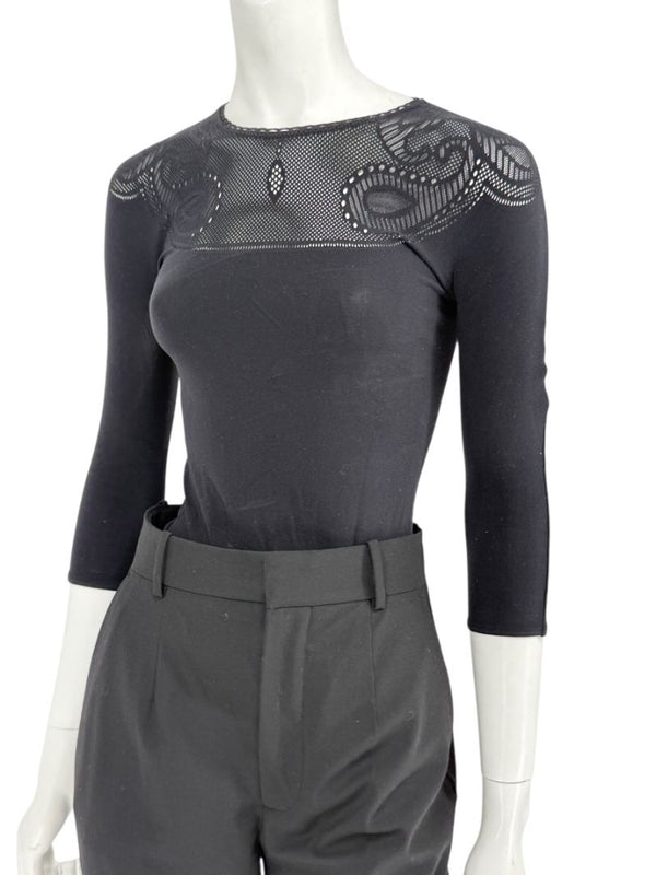Wolford “Karlie” Black String Bodysuit – Size XS