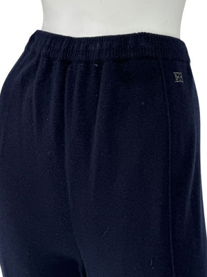Escada Navy Cashmere Button-Front Lounge Sweater & Pant Set – Size: XL