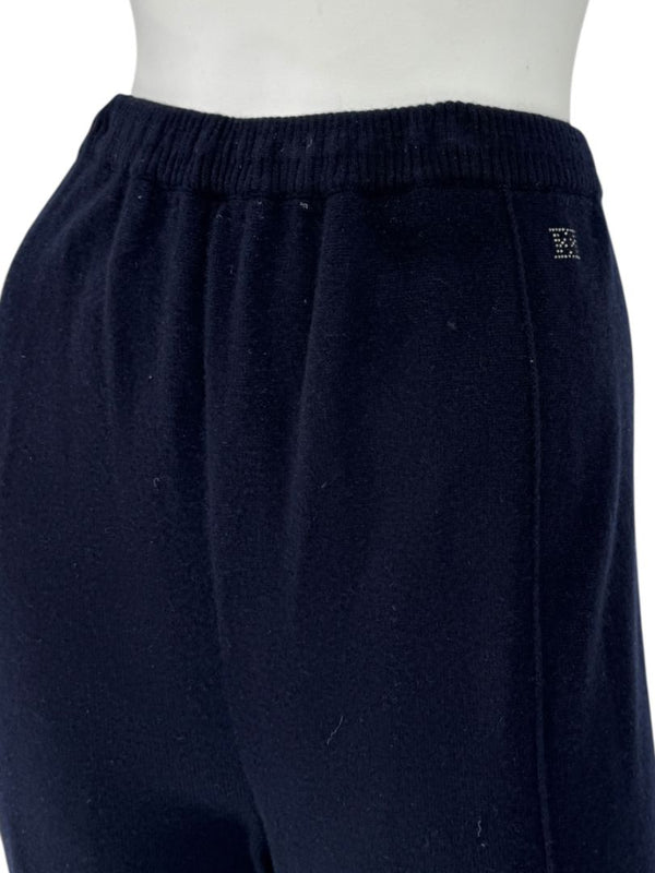 Escada Navy Cashmere Button-Front Lounge Sweater & Pant Set – Size: XL