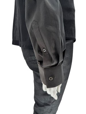 Prada Men’s Black Sheer Mesh Long-Sleeve Shirt – Size 40