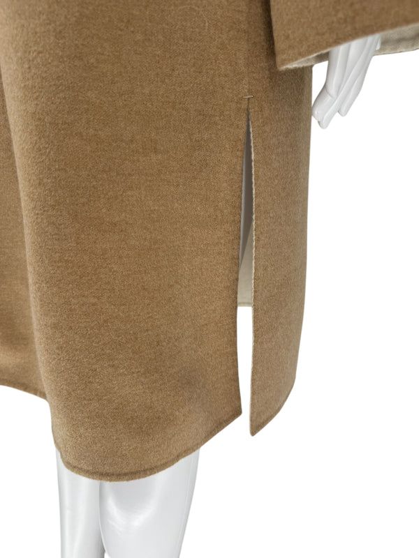 Kiton Brown & Ivory Reversible Cashemere Coat - NWT - Size 10