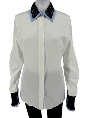 Christian Dior Dress Shirt with Embellished Collar - Size 12