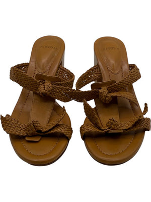Alexandre Birman Braided Leather Block Heel Sandals – Size 39.5