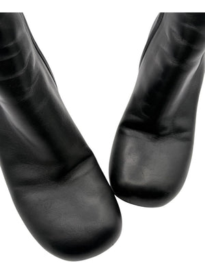 Sportmax Black Leather Square Toe Boots – Size 38.5