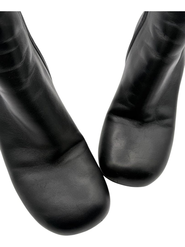 Sportmax Black Leather Square Toe Boots – Size 38.5