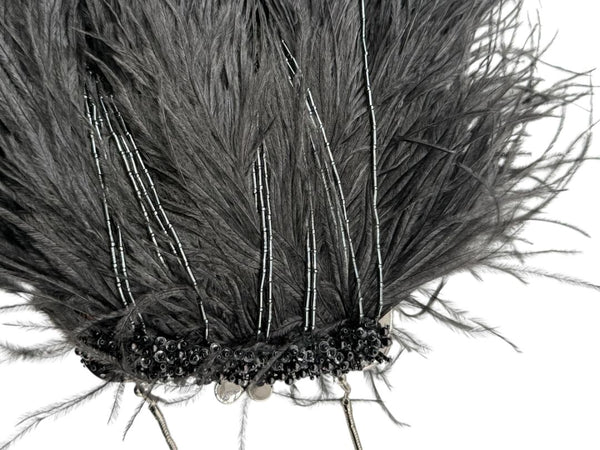 Moo Roo Feather & Beaded Evening Bag – Very Good Condition – Signed by Designer