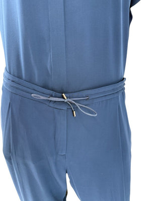 Loro Piana Blue Silk-Blend Lounge Set – Size 46