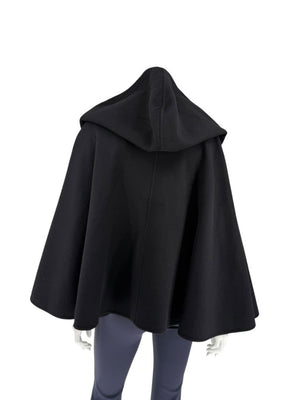 Giorgio Armani Black Wool-Cashmere Hooded Cape – Size IT 46 / US 10