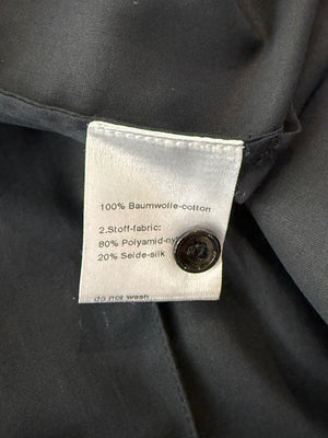 Akris Bergdorf Goodman Black Sleeveless Sheer Silk & Cotton Tie-Front Blouse – Size 10